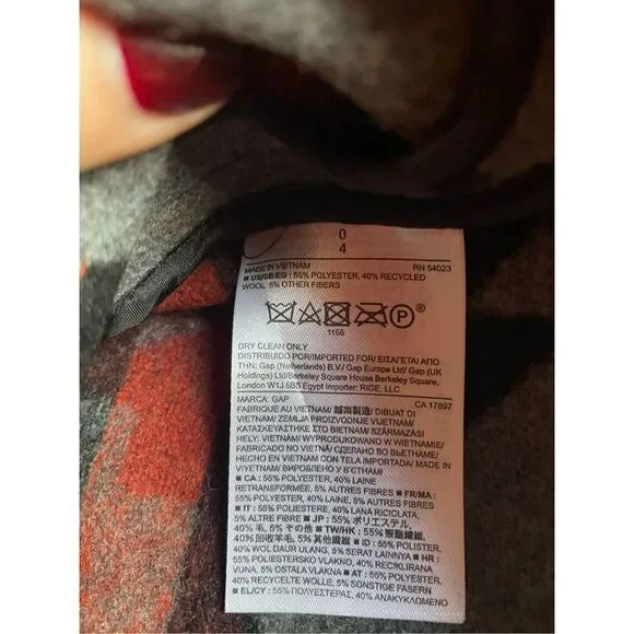 GAP Geometric Recycled Wool Blend Mini Skirt Sz 0 - Picture 6 of 6